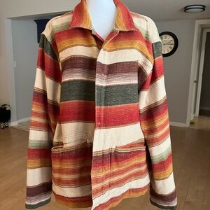 Pendleton Men's Striped Jacket in Red, Green, and Cream